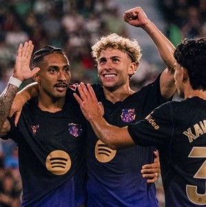 5-0大胜！巴萨1亿新星西甲首轮梅开二度，遗憾无缘西班牙队与世界杯冠军